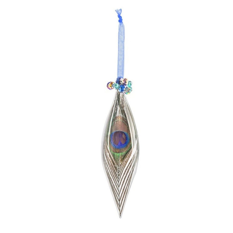 Peacock Feather Glass Ornament | Putti Celebrations Canada 