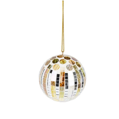 Gold Mosaic Ball Ornaments - Small