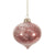 Clear Crackle Glass Onion Ornament with Red Inside  | Putti Christmas