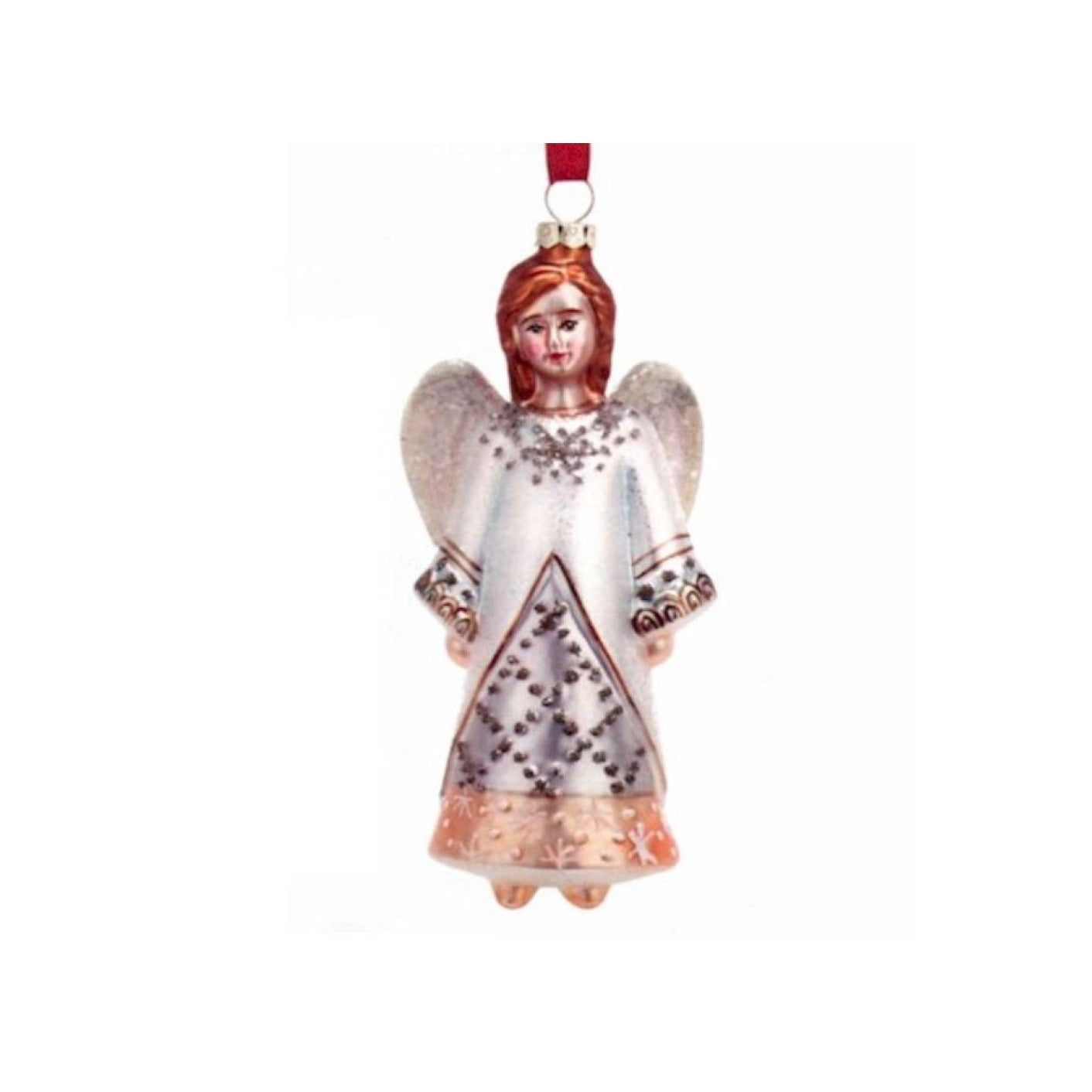 Ivory Angel Glass Ornament
