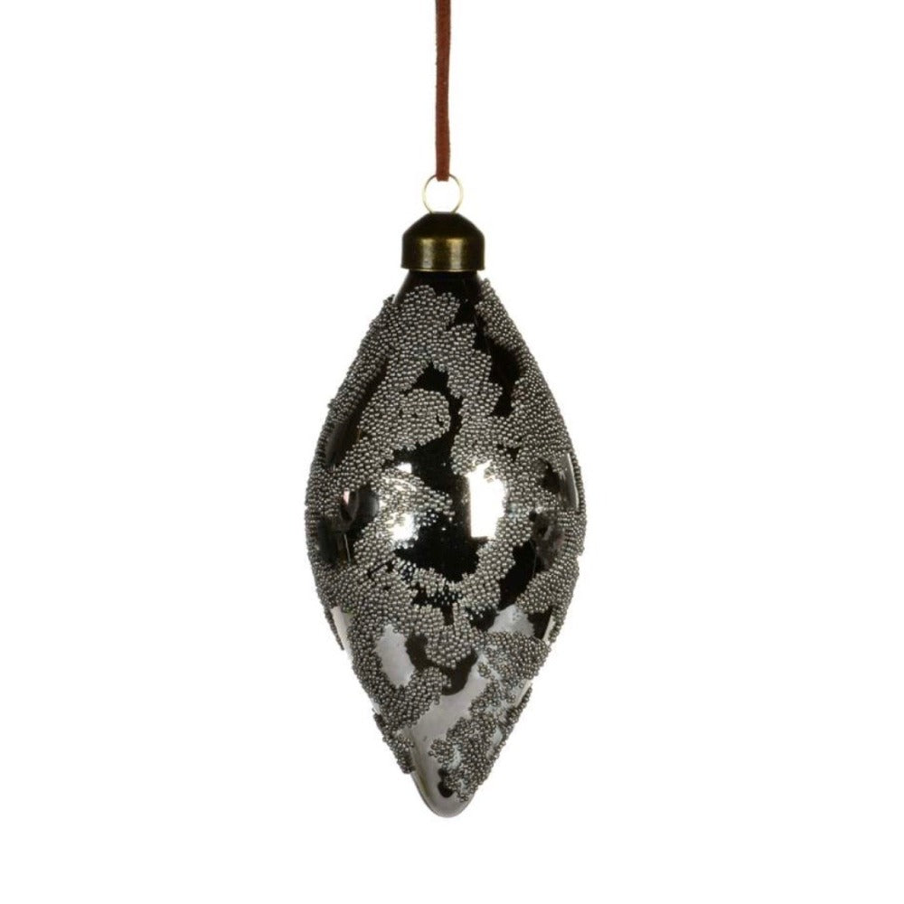 Bronze Beaded Glass Ornament  - Double Point