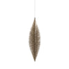 Gold Glittered Fiber Drop Ornament - Large