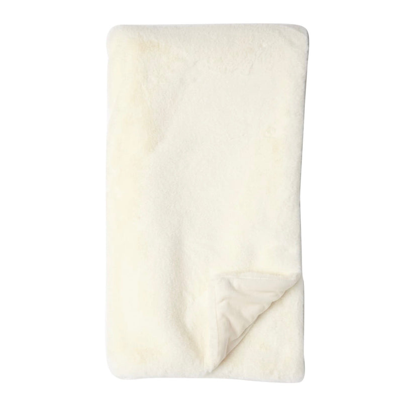 Ecru Faux Fur Throw