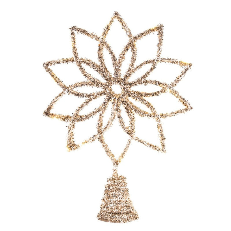 Gold Tinsel LED Tree Topper | Putti Christmas Celebrations