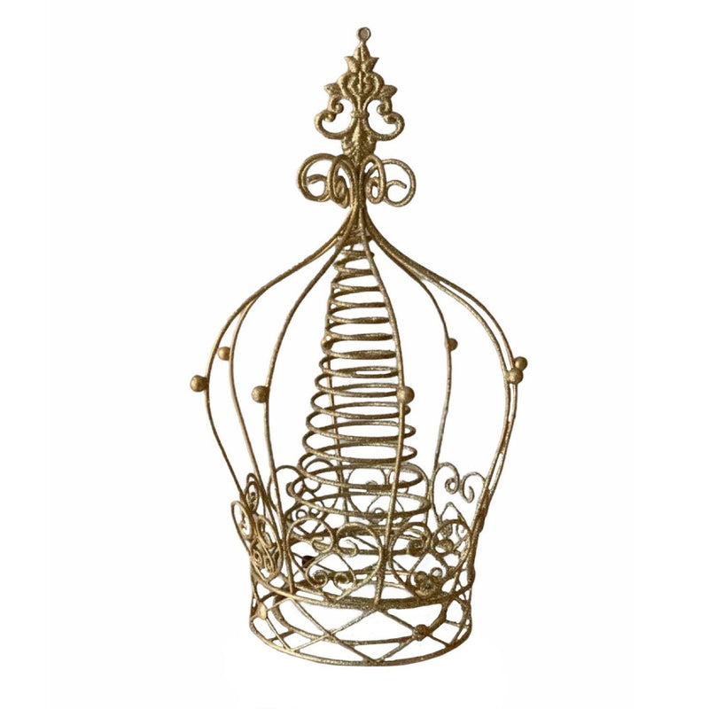 Gold Glittered Metal Crown Christmas Tree topper