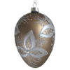 Gold with Silver Leaves Glass Egg Ornament | Putti Christmas