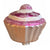 Pink Cupcake Glass Ornament with Clip