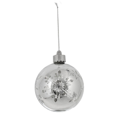 Light Up Snowflake Glass Ball Ornaments
