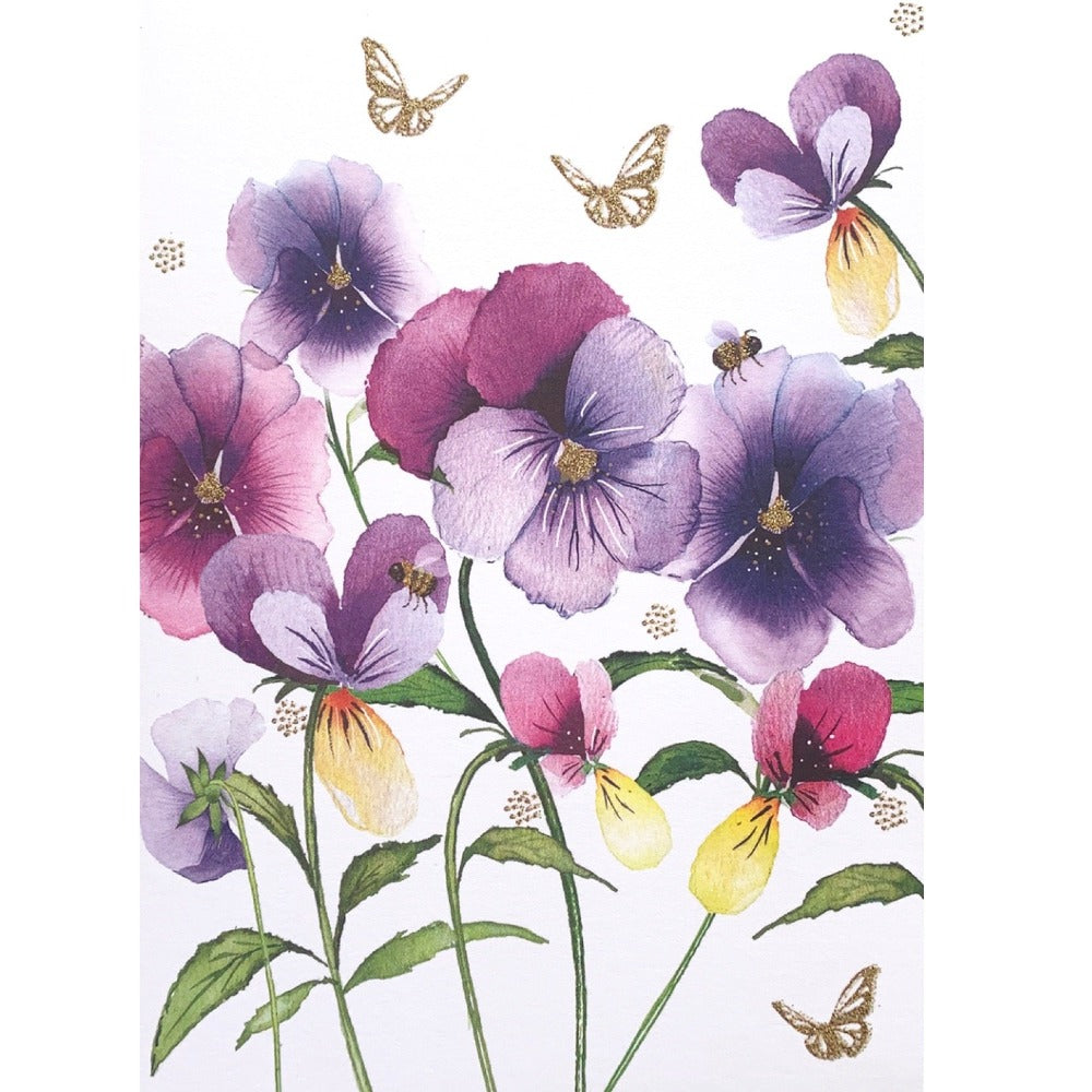 Purple Pansies Greeting Card