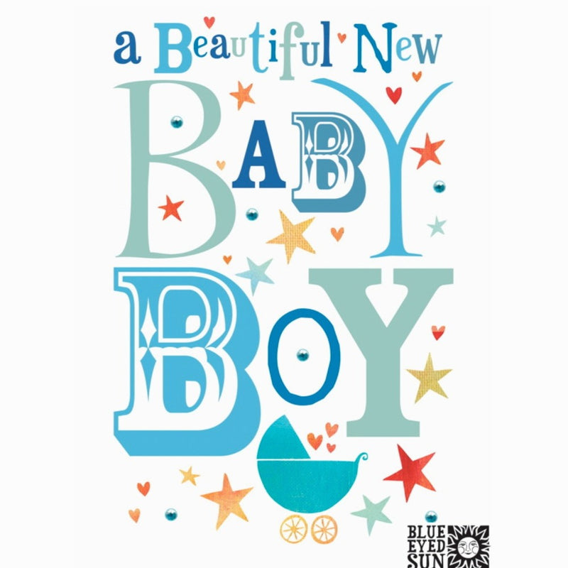 "A Beautiful New Baby Boy" Greeting Card