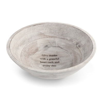 Demdaco Give Thanks Wood Serving Bowl | Putti Fine Furnishings