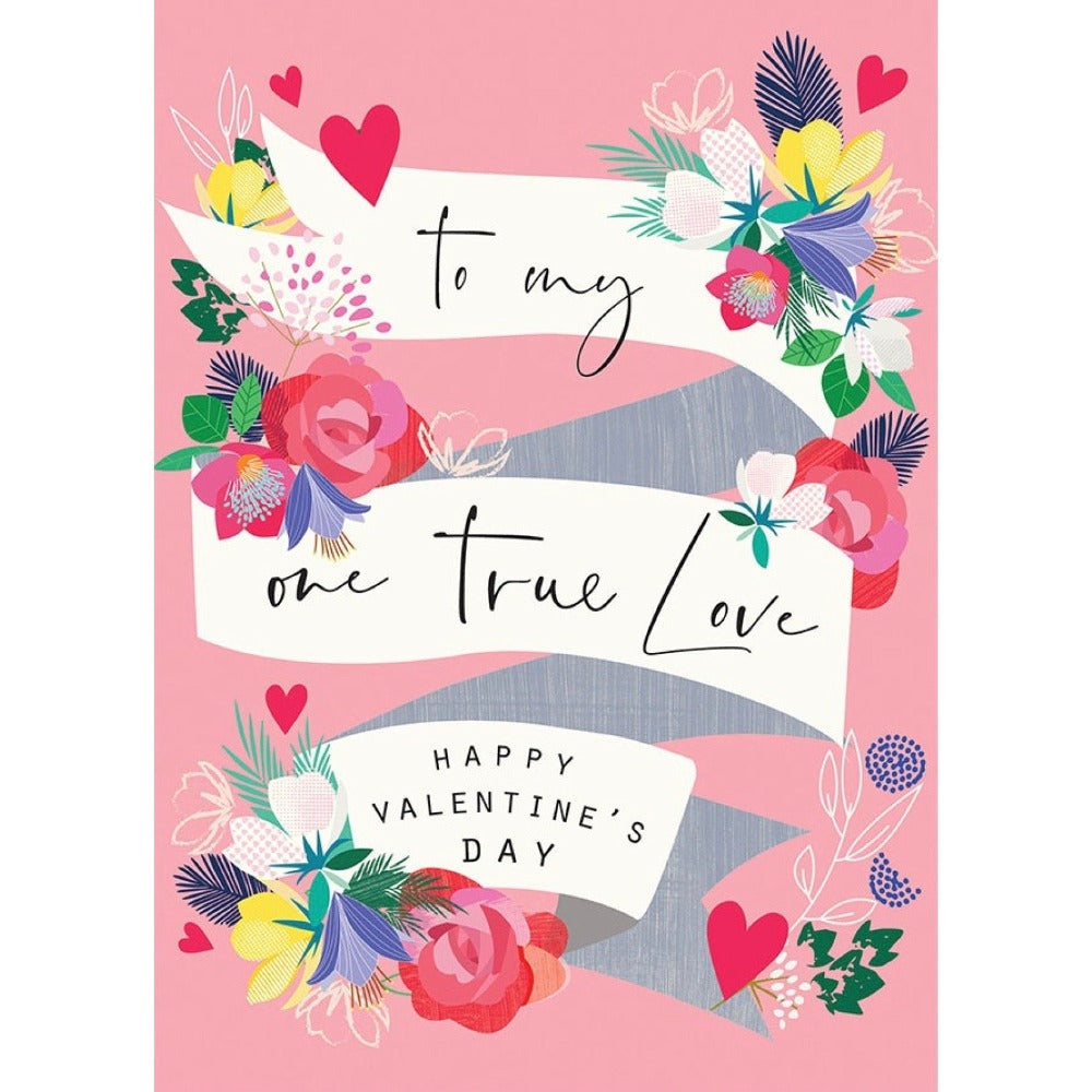 "To my one true love... Happy Valentine's Day" Floral Greeting Card | Putti 