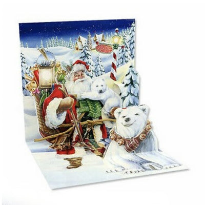 Up with Paper "Santa & Polar Bears" Pop Up Greeting Card | Putti Christmas