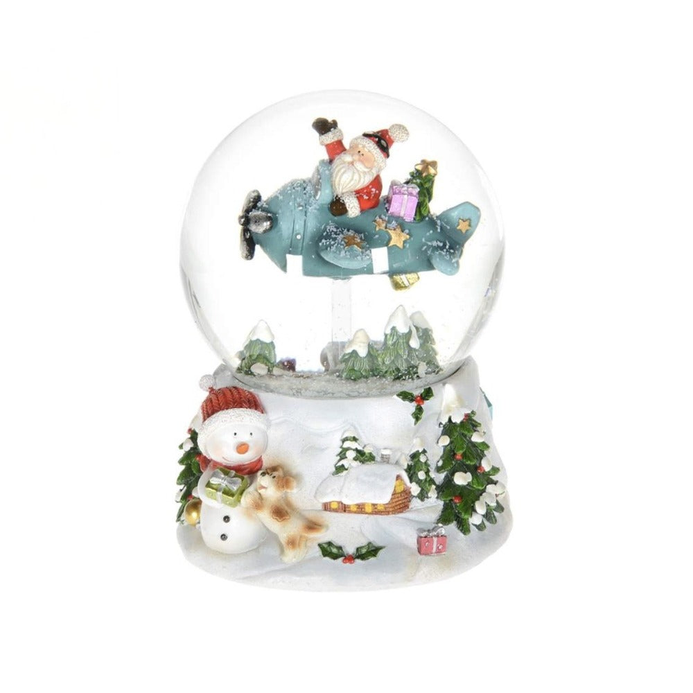 Santa in Plane Snow Globe
