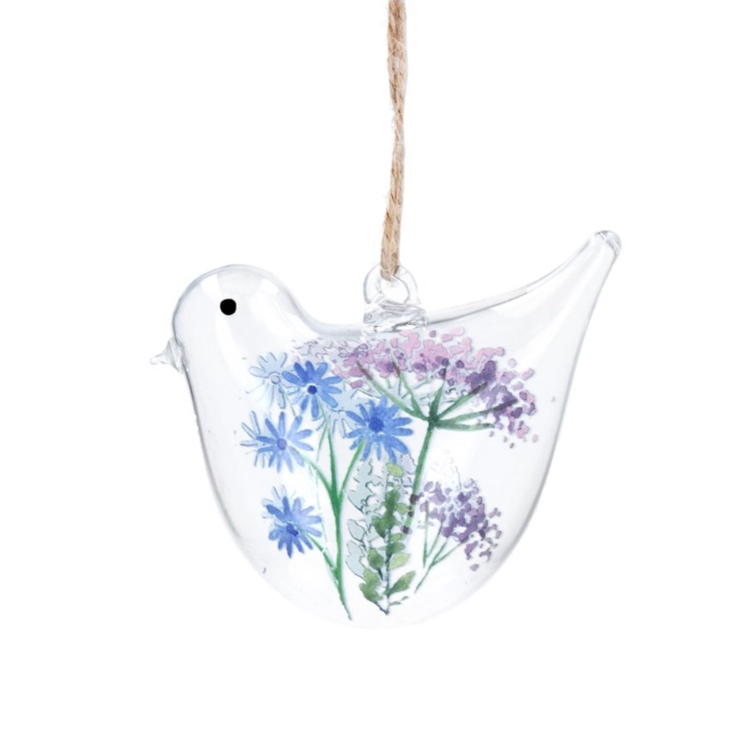 Spring Meadow Glass Bird Ornament