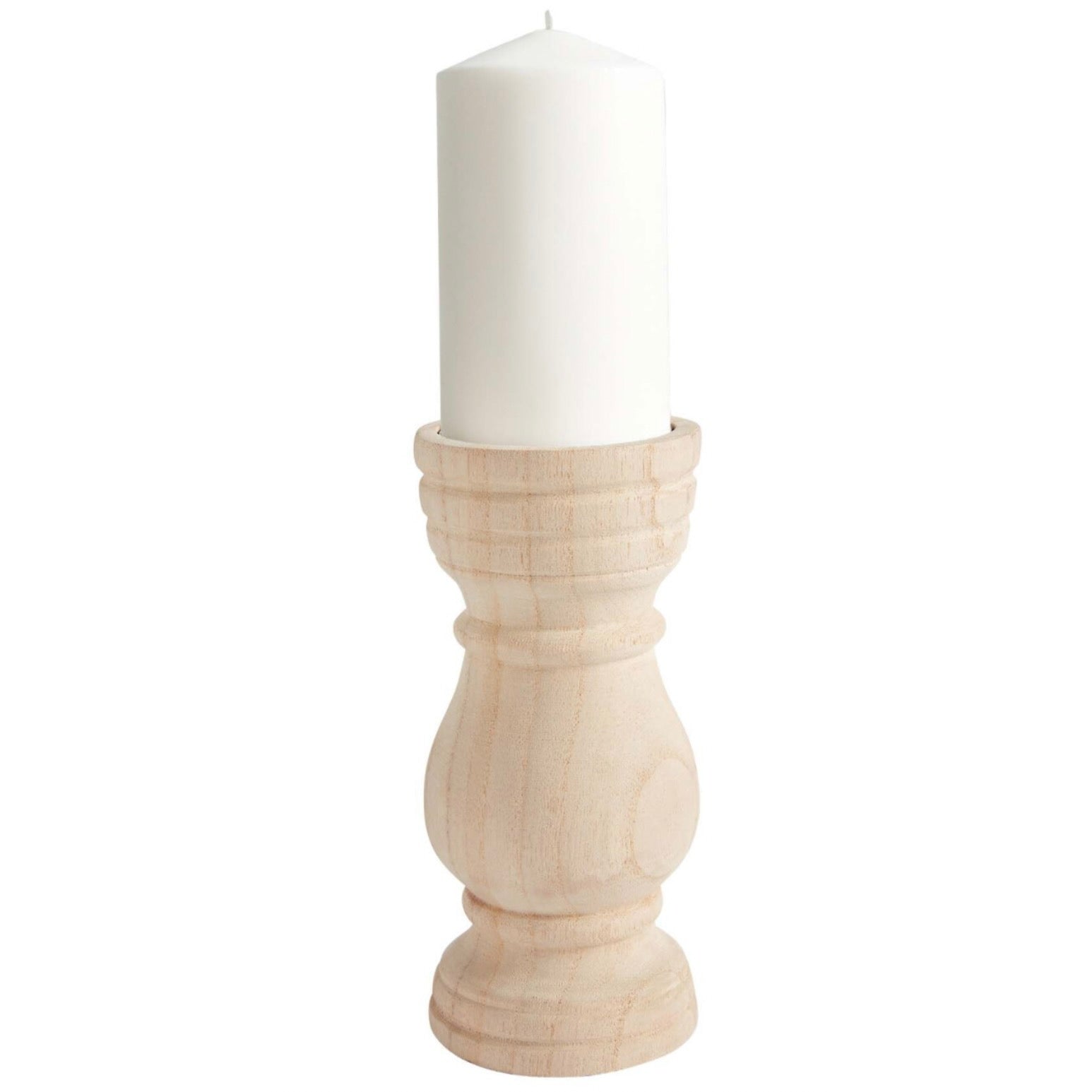 Mud Pie Paulownia Wood Candle Holder - Small