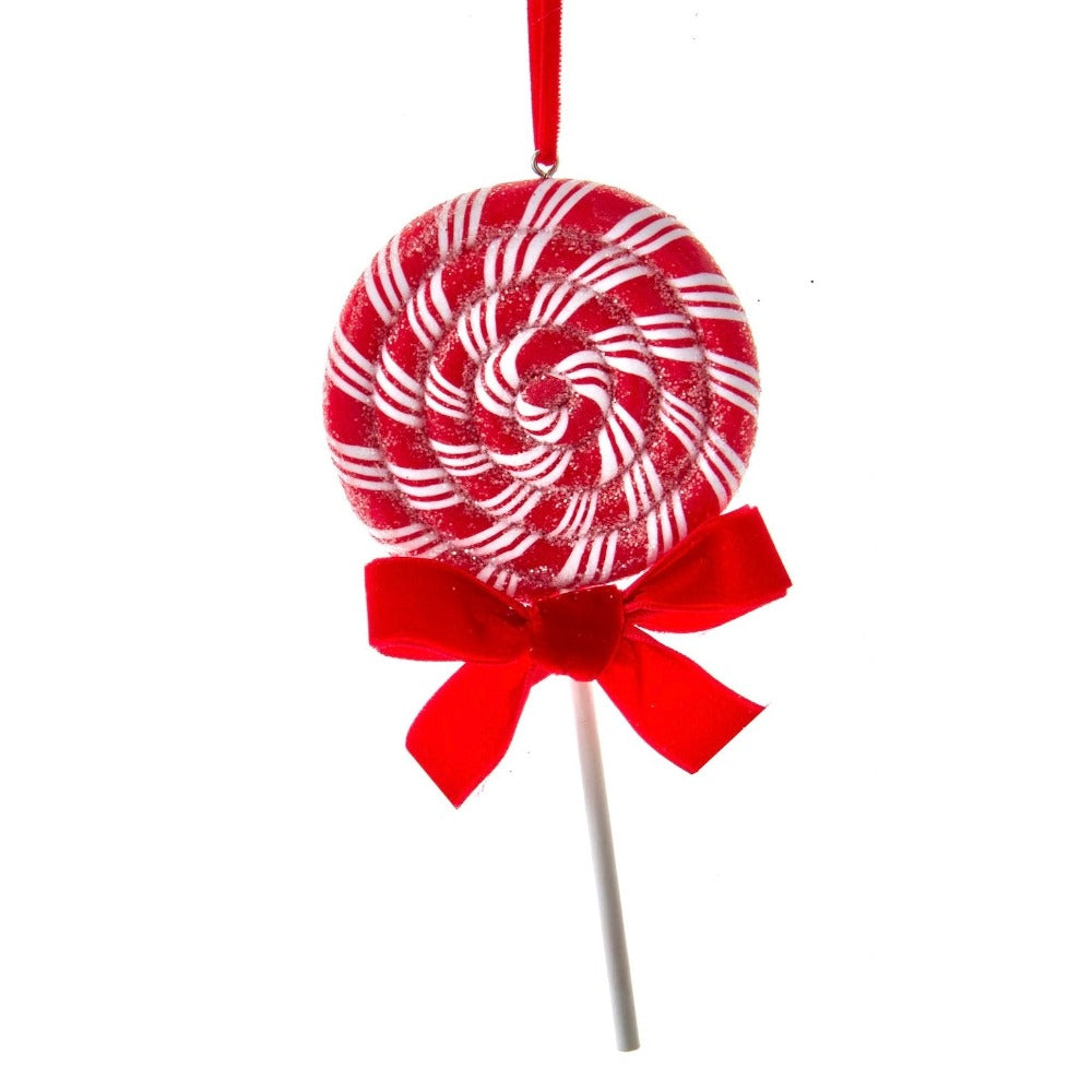 Kurt Adler Peppermint Narrow Stripe Lollipop Ornaments | Putti Christmas Canada 