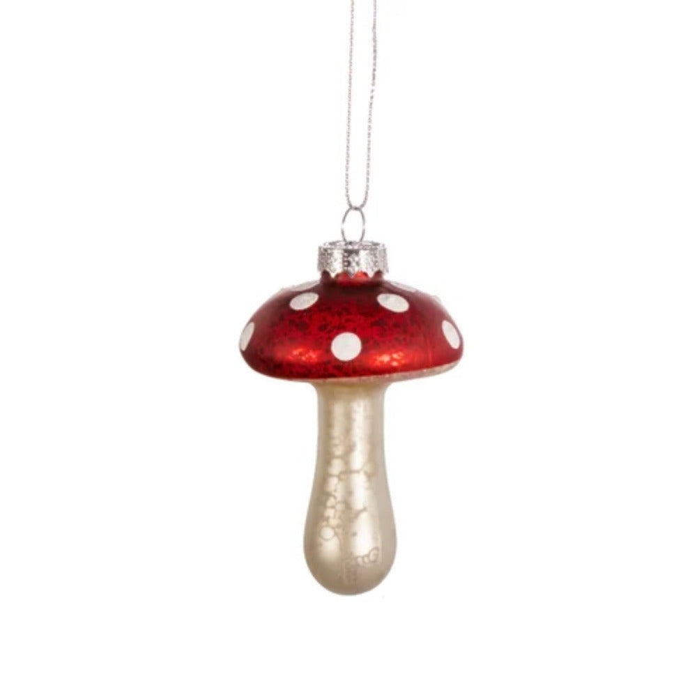Red Toadstool Glass Ornament