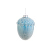 Frosted Turquoise Glass Acorn Ornament