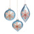 Blue with Red Snowflake Glass Ornament