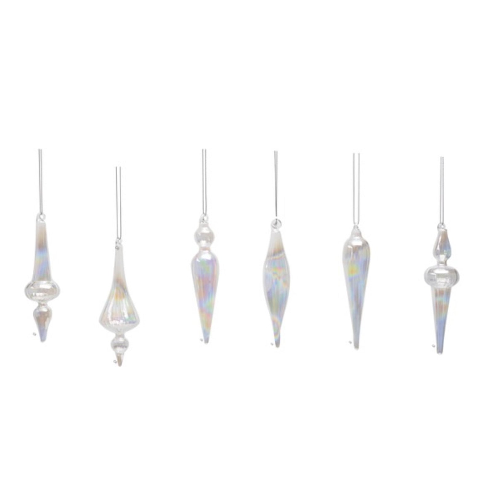 Iridescent Glass Finial Ornaments