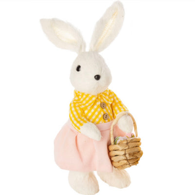Grass Covered Bunny in Gingham  - Girl