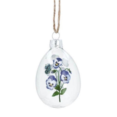 Viola Clear Glass Egg Ornament | Putti Easter Decorations