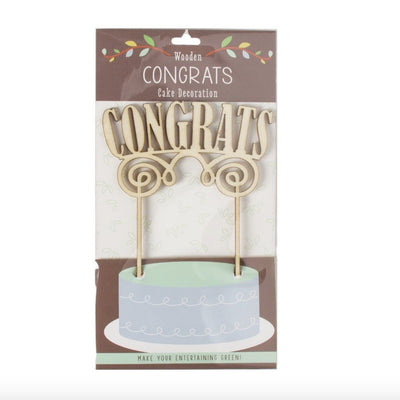 Birchwood "Congrats" Cake Topper, PP-Party Partners - Estelle Gifts, Putti Fine Furnishings