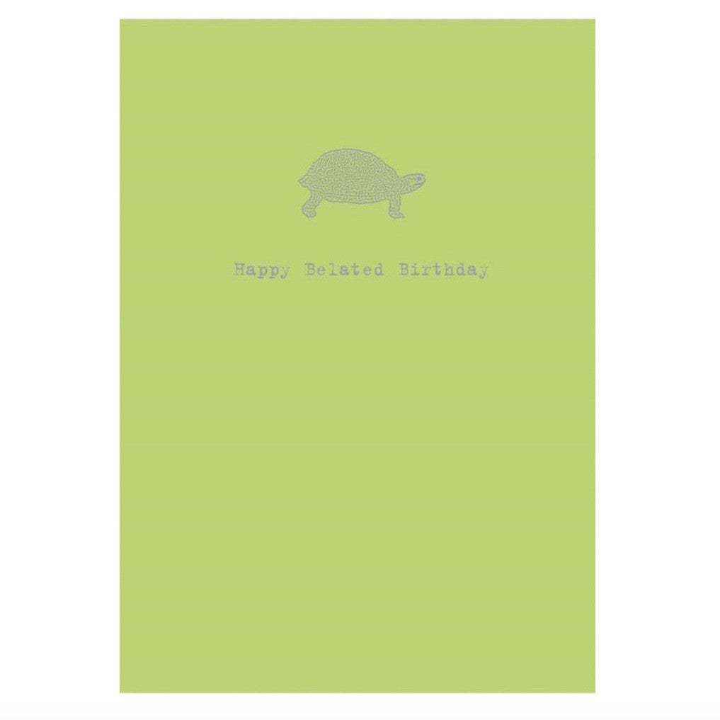  "Happy Belated Birthday ...I Missed it by a Hare" Turtle Greeting Card, Bella Flor, Putti Fine Furnishings