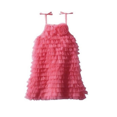 Hot Pink Chiffon Ruffle Tunic Dress, MP-Mud Pie, Putti Fine Furnishings