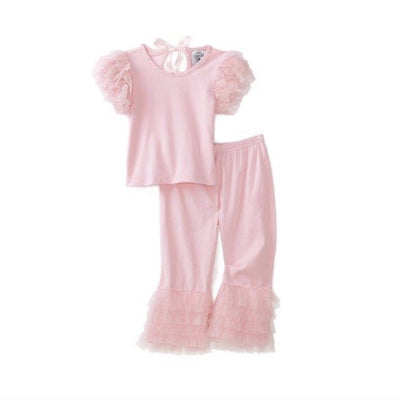 Mud Pie Pink Tulle Ruffle Top and Pant Set, MP-Mud Pie, Putti Fine Furnishings