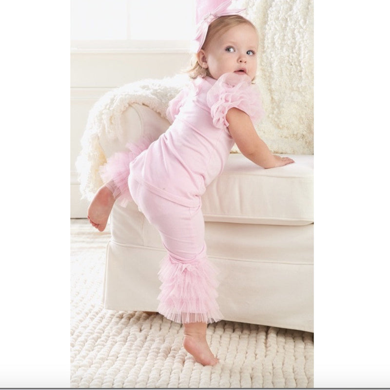  Mud Pie Pink Tulle Ruffle Top and Pant Set, MP-Mud Pie, Putti Fine Furnishings