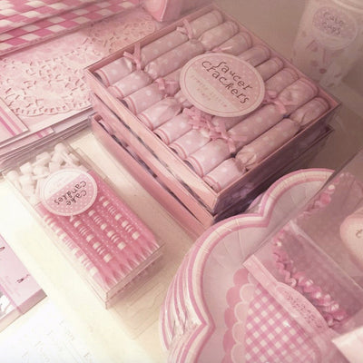 Pink Polka Dot Saucer Crackers, TT-Talking Tables, Putti Fine Furnishings