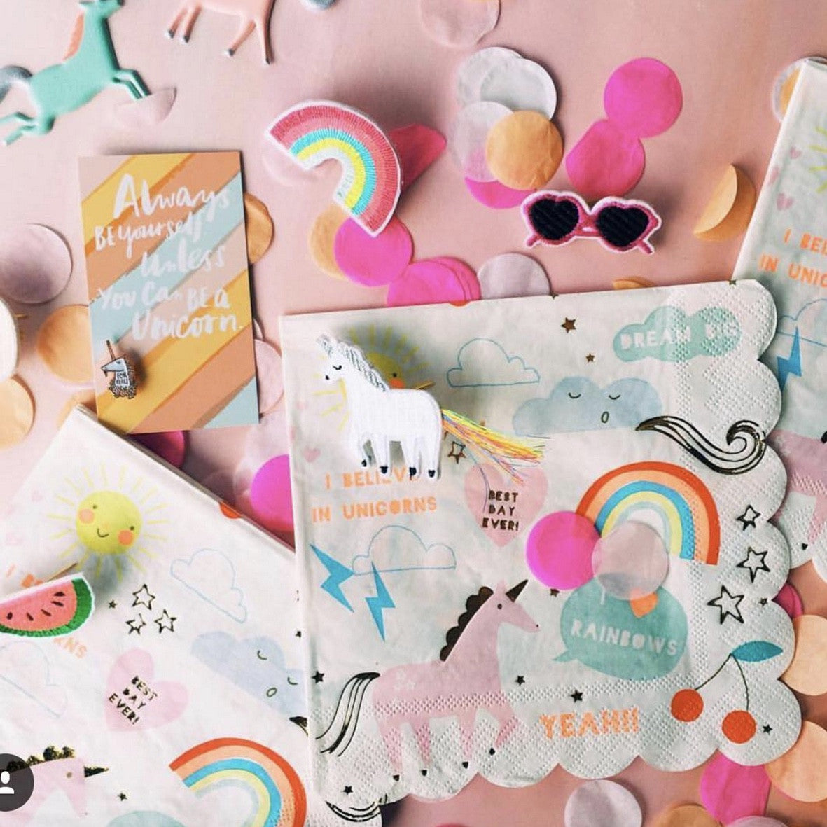 "I Believe in Unicorns" Large Paper Napkins -  Party Supplies - Meri Meri UK - Putti Fine Furnishings Toronto Canada - 2