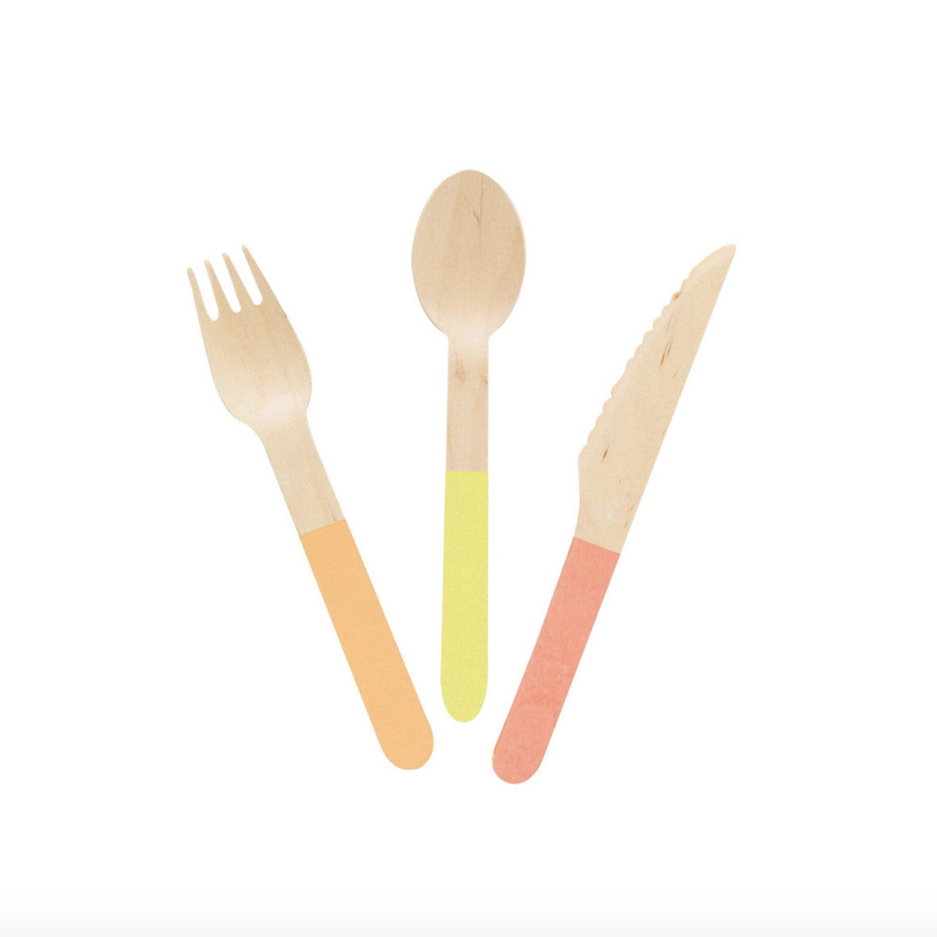 Wooden Cutlery Set - Brights -  Party Supplies - Meri Meri UK - Putti Fine Furnishings Toronto Canada - 1