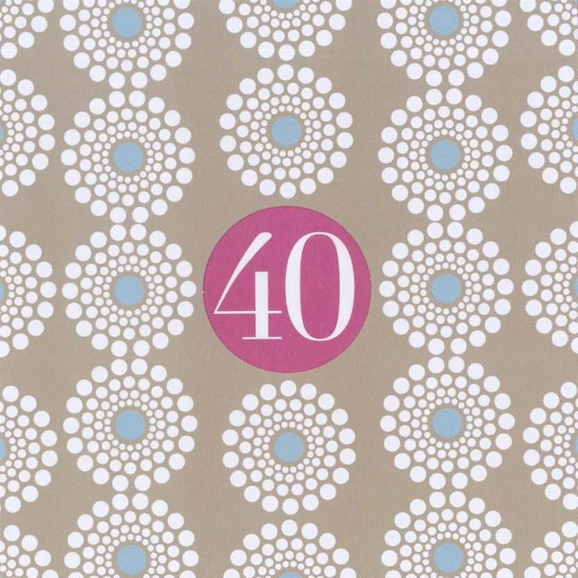 "40" Birthday Die Cut Card -  Stationary - Jannex Enterprises - Putti Fine Furnishings Toronto Canada