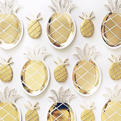 Meri Meri  Gold Pineapple Plate -  Party Supplies - Meri Meri UK - Putti Fine Furnishings Toronto Canada - 3