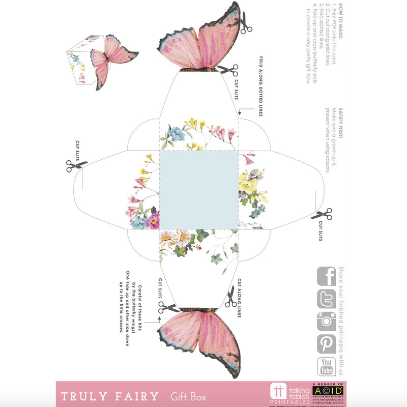  "Truly Fairy" Free Printable - Treat Boxes, TT-Talking Tables, Putti Fine Furnishings