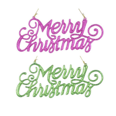 Glitter Merry Christmas Ornament, CT-Christmas Tradition, Putti Fine Furnishings