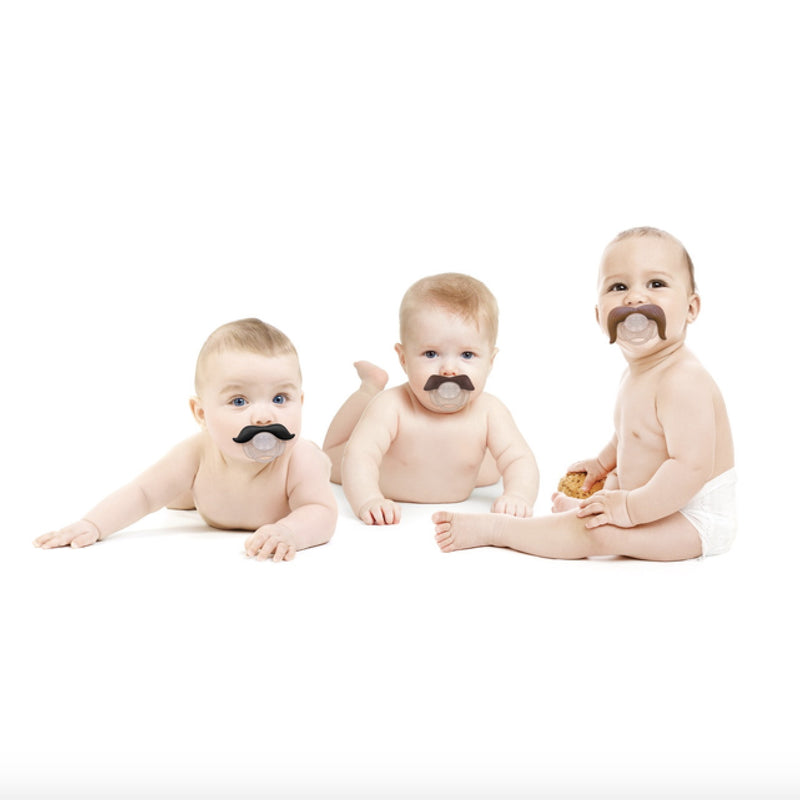 Mustachifier Pacifier "The Gentleman" - Brown -  Children's - TTG-The Tate Group - Putti Fine Furnishings Toronto Canada - 1