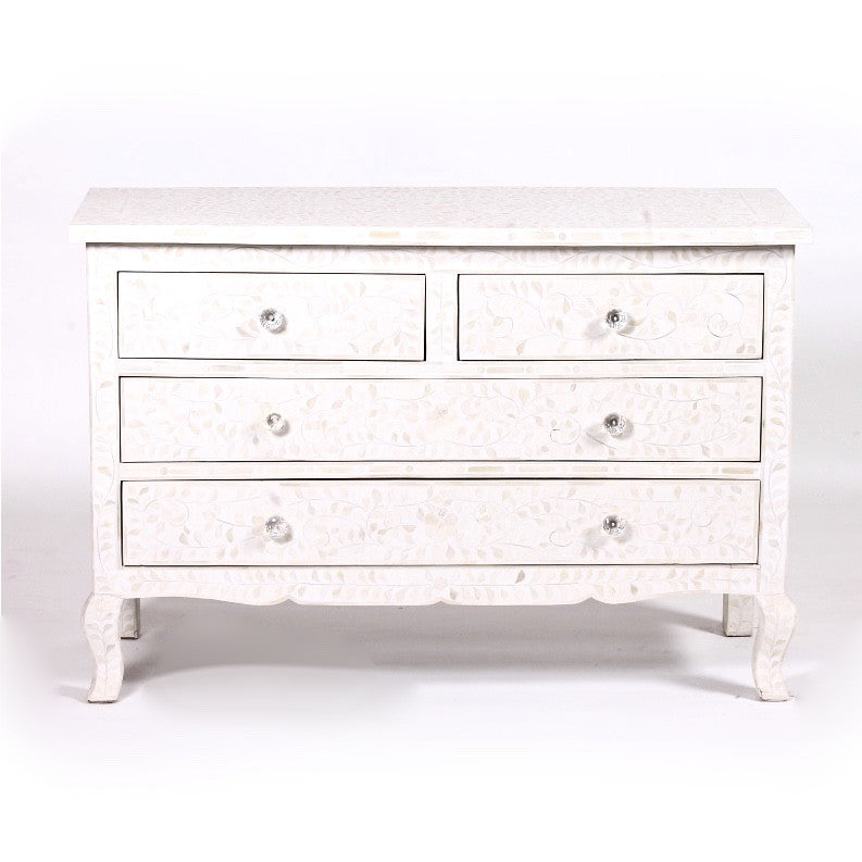  Bone Inlay Chest of Drawers - White, BI-Bethel International, Putti Fine Furnishings