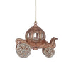 Rose Gold Glittered Carriage Ornament, CT-Christmas Tradition, Putti Fine Furnishings