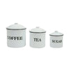 Set of 3 Enameled Metal Coffee Tea Sugar, CCO-Creative Co-op - Design Home, Putti Fine Furnishings