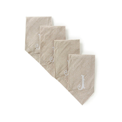 Monogrammed Napkin Set - Initial J, MP-Mud Pie, Putti Fine Furnishings