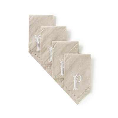 Monogrammed Napkin Set - Initial P, MP-Mud Pie, Putti Fine Furnishings