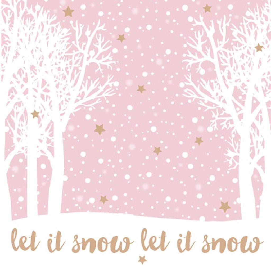  "Let it Snow" Lunch Napkin - Pink, EG-Elegant Gifts, Putti Fine Furnishings