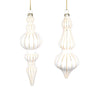 Matte White and Gold Finial Ornament