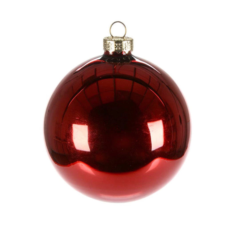 Shiny Red Glass Ball 8cm | Putti Christmas Canada