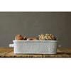 White Terra Cotta Bread Pan with Bee