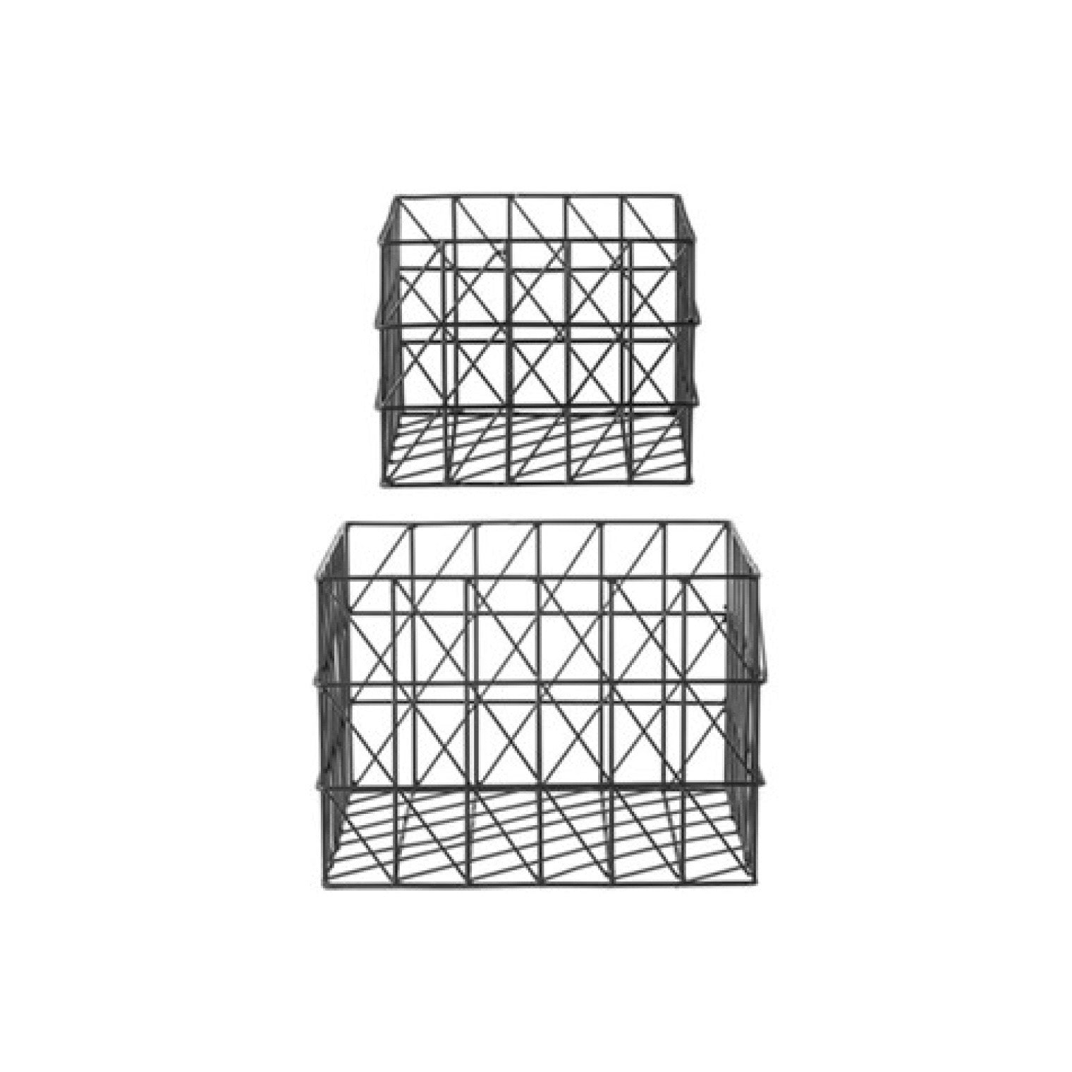 Bloomingville Black Square Metal Baskets  | Putti Fine Furnishings 